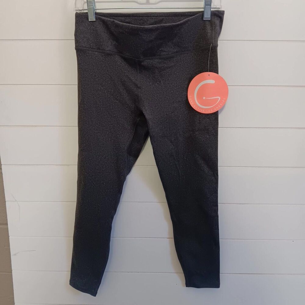 Guru Active Ankle Legging Workout Womens Size Medium Black Stretch High Waist